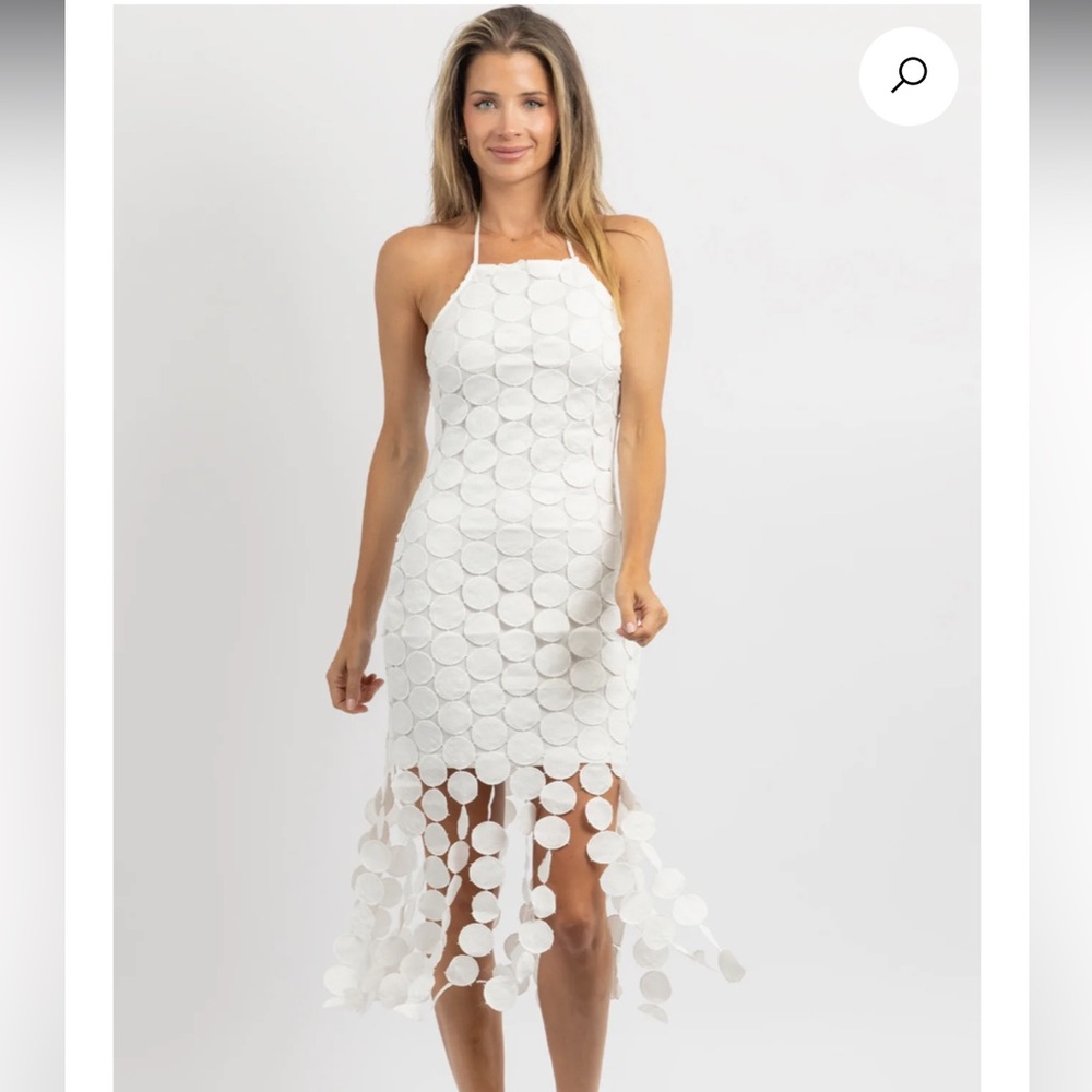 L’abeye tiered midi dress in white